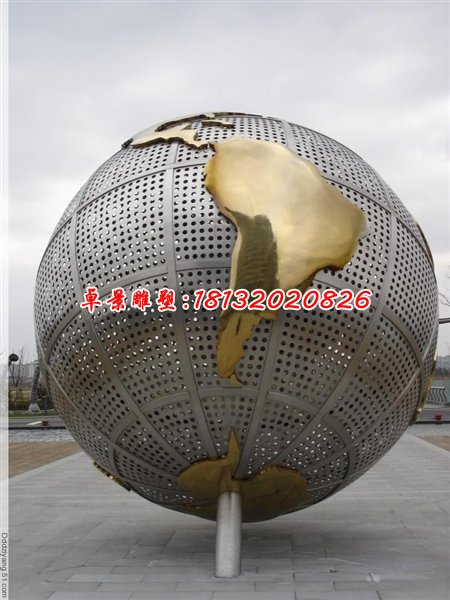 不銹鋼地球雕塑，不銹鋼地圖雕塑