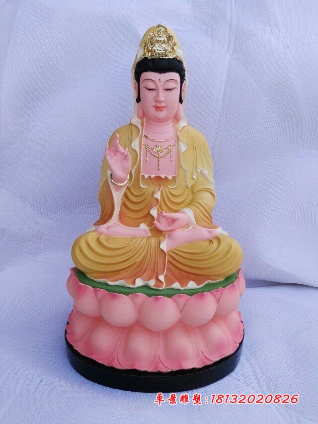 玻璃鋼觀音雕塑，彩繪觀音菩薩