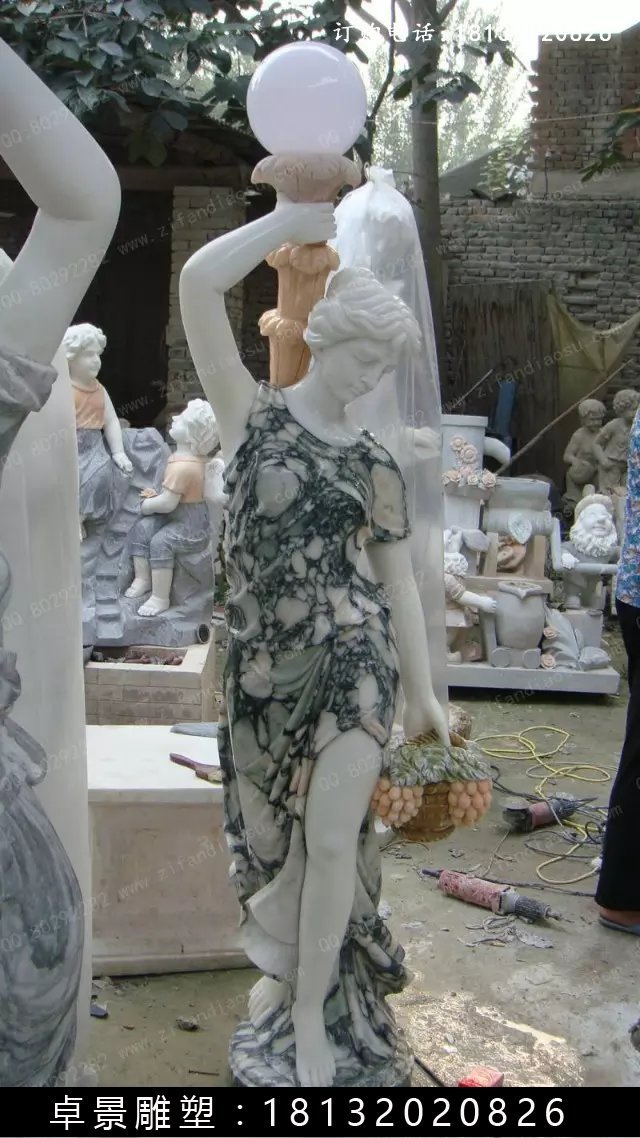 侍女石雕，侍女石燈 (2)