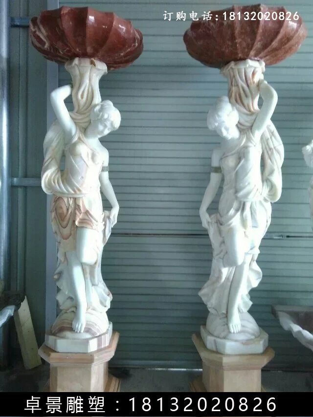 西方美女石燈，美女雕塑 (4)