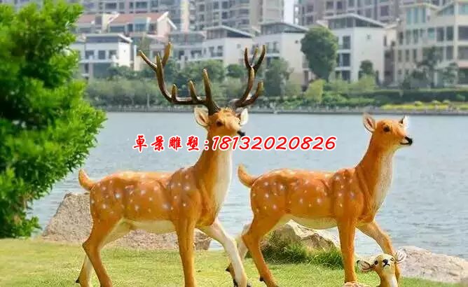 玻璃鋼梅花鹿雕塑,玻璃鋼仿真動(dòng)物雕塑 (1)