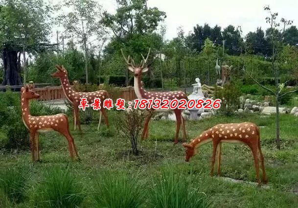 玻璃鋼梅花鹿雕塑,玻璃鋼仿真動(dòng)物雕塑 (2)