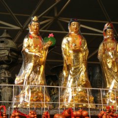 西方三圣銅雕，三圣銅雕