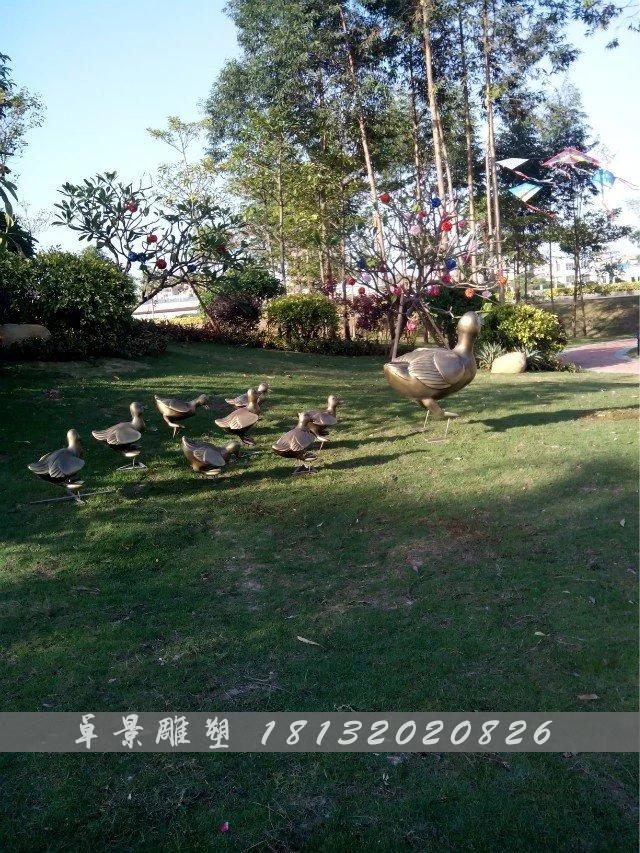 鴨子銅雕，公園動物銅雕，園林景觀銅雕