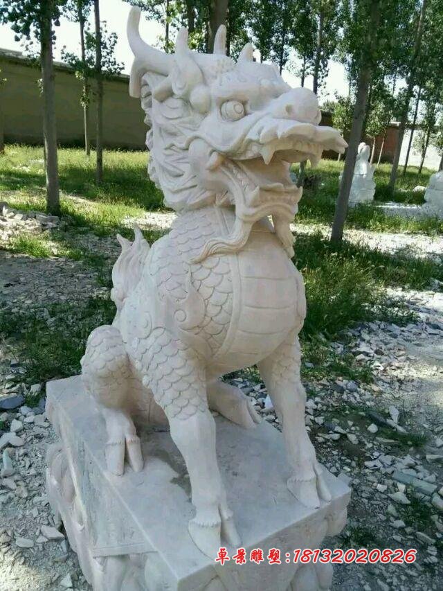 麒麟石雕，精雕麒麟雕塑 (2)