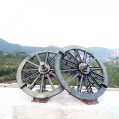 車(chē)輪銅雕，公園景觀銅雕