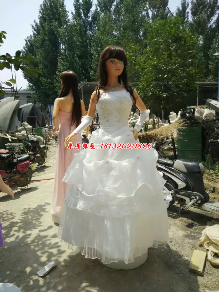 玻璃鋼美少女雕塑，卡通美少女玻璃鋼雕塑 (2)