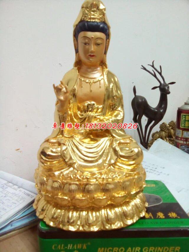 觀音銅雕，貼金觀音銅雕塑
