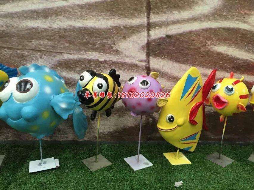 玻璃鋼海與魚雕塑，卡通雕塑(3)