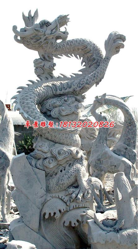 石雕龍雕塑，大理石龍雕塑