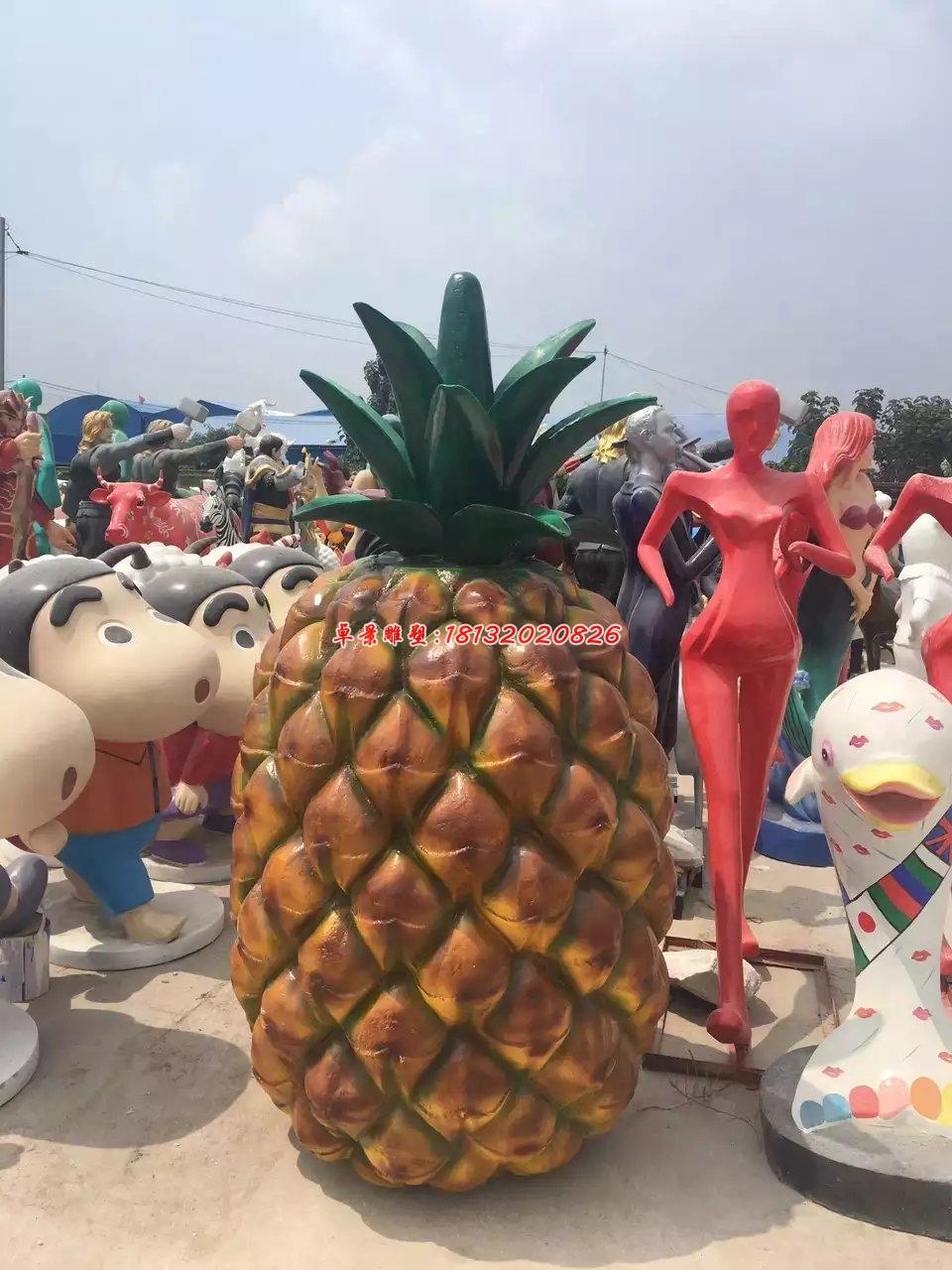 玻璃鋼菠蘿雕塑，玻璃鋼仿真雕塑