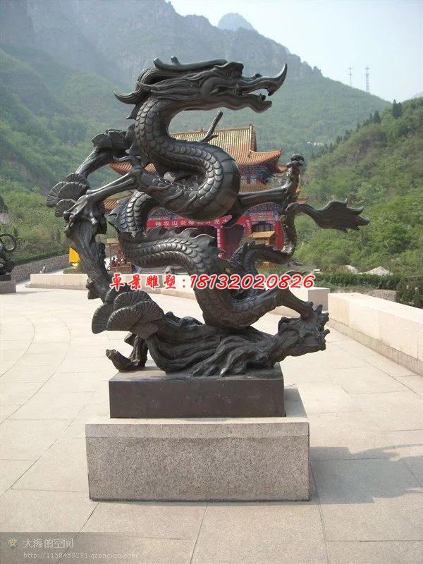 銅龍雕塑，青龍銅雕