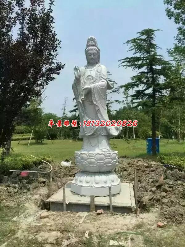大理石觀音雕塑，觀音菩薩石雕
