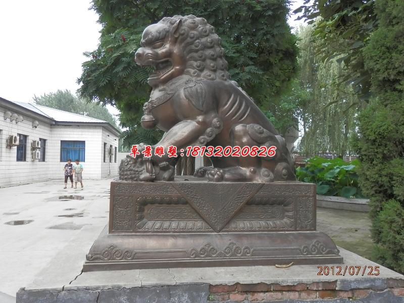 銅雕北京獅，看門獅子雕塑 (2)