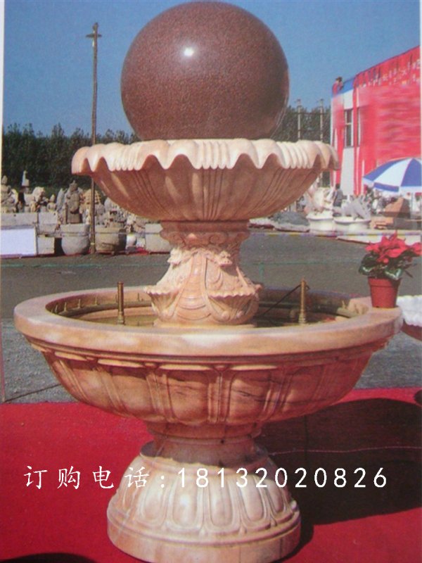 風(fēng)水球，大晚霞紅風(fēng)水球雕塑 (1)