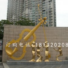 廣場(chǎng)音樂(lè)人物雕塑，黃銅人物雕塑