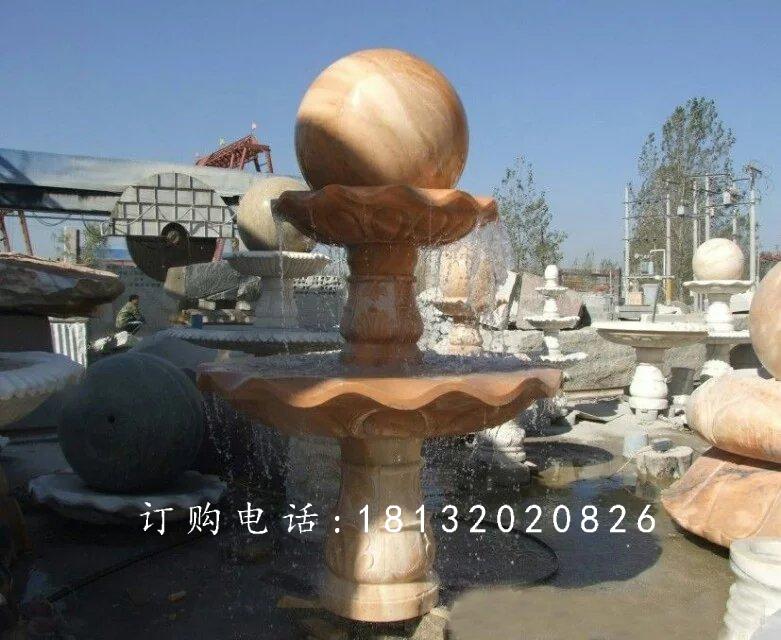 晚霞紅風(fēng)水球石雕，公園景觀石雕
