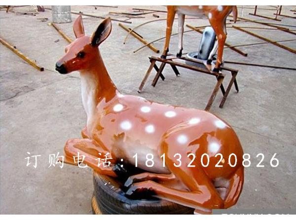 玻璃鋼梅花鹿雕塑，玻璃鋼仿真動物
