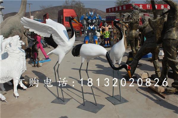 玻璃鋼仙鶴雕塑，玻璃鋼動物雕塑