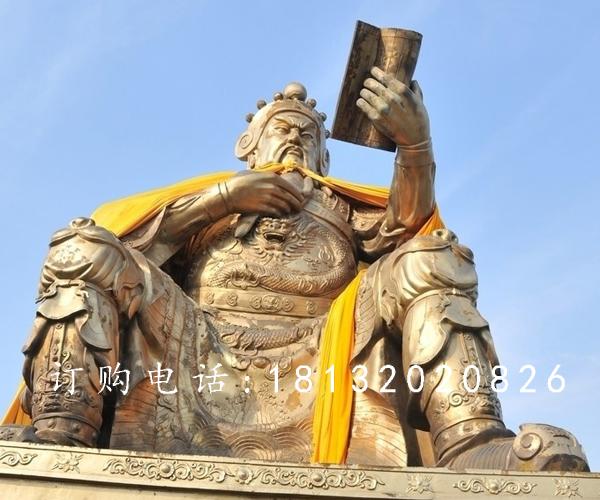 關(guān)公讀春秋銅雕，大型關(guān)公銅雕