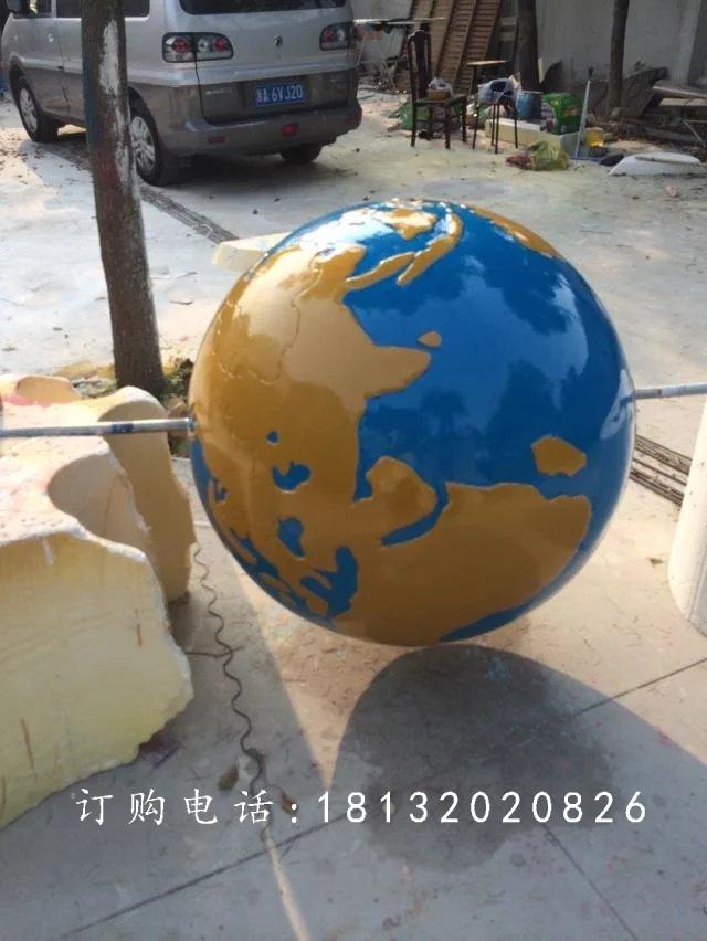 玻璃鋼地球儀雕塑，玻璃鋼仿真地球雕塑 (1)