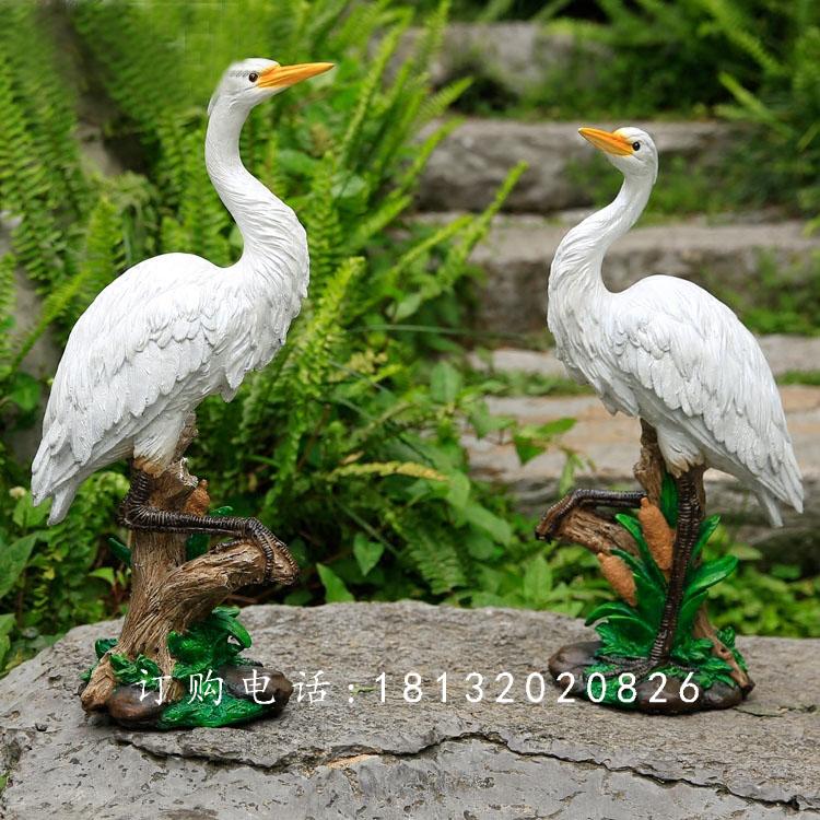 玻璃鋼白鷺雕塑，玻璃鋼仿真動(dòng)物 (2)