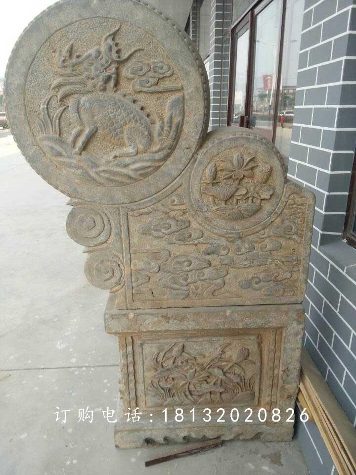 門鼓石雕，仿古門枕雕塑
