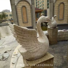砂巖天鵝雕塑，小區(qū)景觀動物石雕