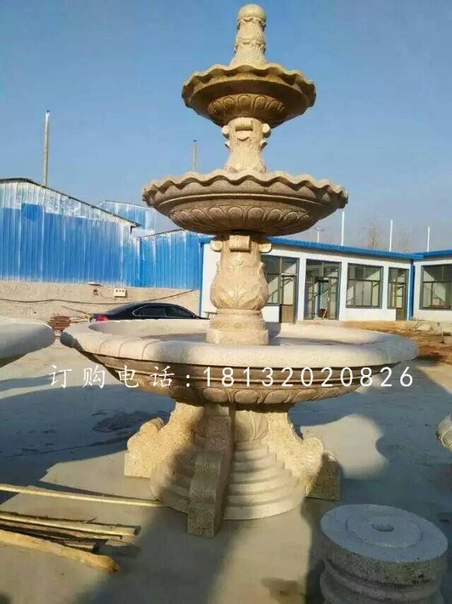 三層石噴泉雕塑，小區(qū)噴泉石雕