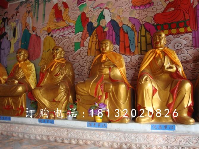 玻璃鋼十八羅漢雕塑，寺廟羅漢雕塑 (1)