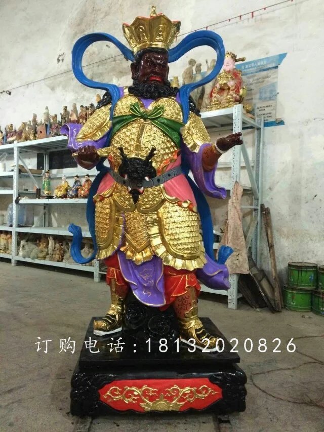 四大天王雕塑，玻璃鋼彩繪雕塑 (1)