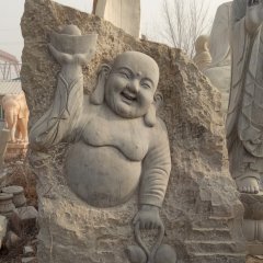 彌勒佛浮雕石雕，佛像石浮雕
