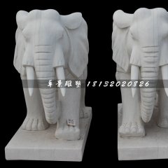 大象石雕，漢白玉大象，動物石雕