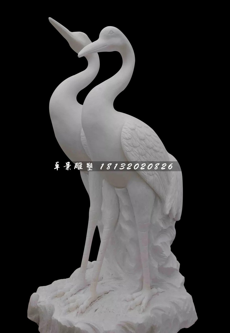 漢白玉仙鶴石雕，公園動物石雕 (3)