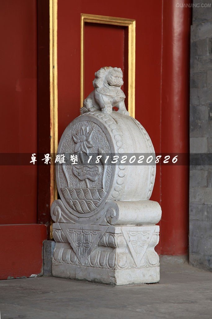 抱鼓石，仿古獅子石門墩
