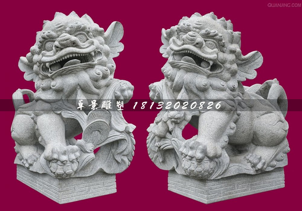 南獅石雕，大理石獻(xiàn)錢獅