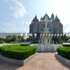 西方人物石噴泉，廣場漢白玉噴泉雕塑