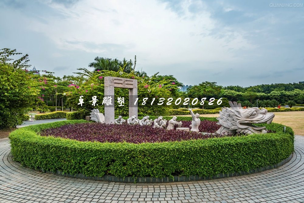 賽龍舟石雕，公園景觀石雕