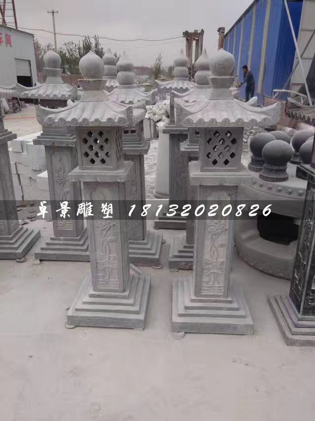 仿古石燈，青石燈雕塑 (3)