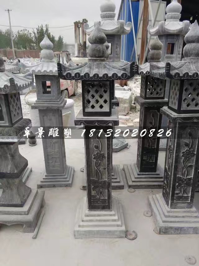 仿古石燈，青石燈雕塑 (2)