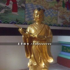 善財(cái)童子銅雕，寺廟神仙銅雕