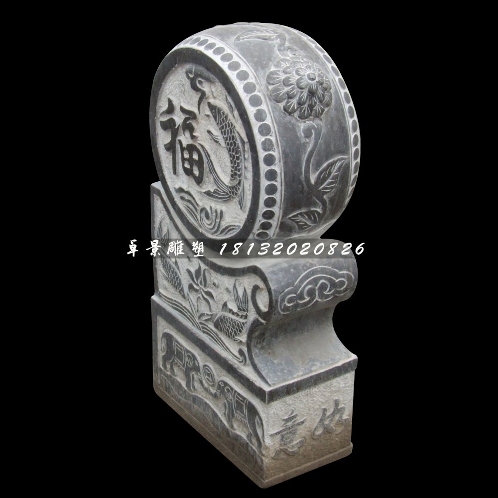 仿古石門墩，青石門墩 (2)