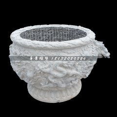 水缸石雕，圓形水缸石雕
