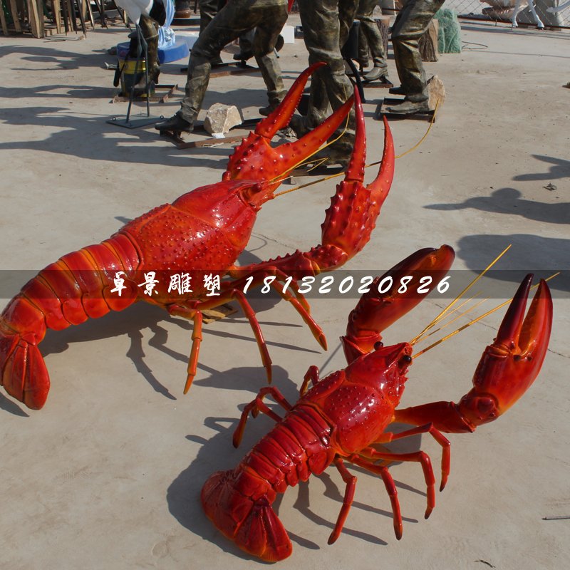 龍蝦雕塑，玻璃鋼仿真海鮮 (5)