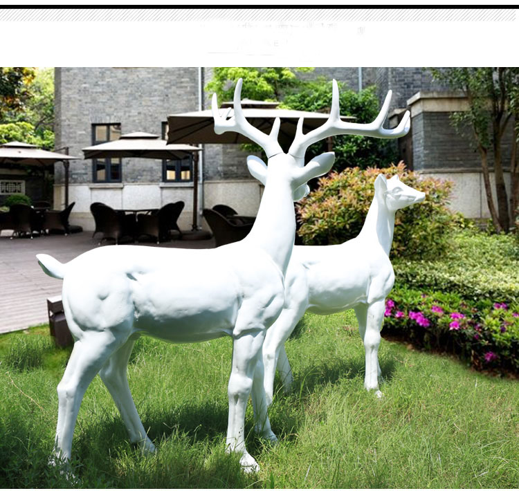 玻璃鋼鹿雕塑，公園動物雕塑 (2)