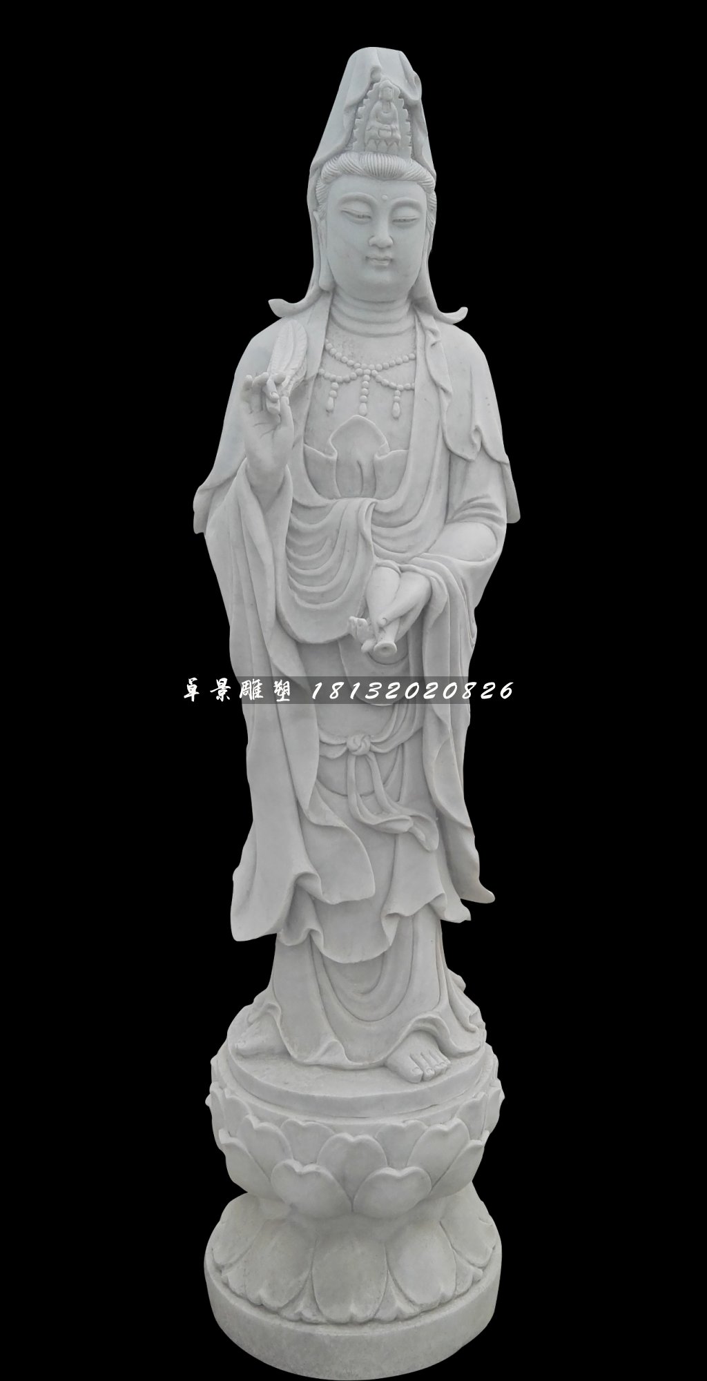 觀世音菩薩石雕，立式佛像石雕 (2)