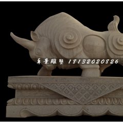 開荒牛石雕，廣場大理石牛雕塑