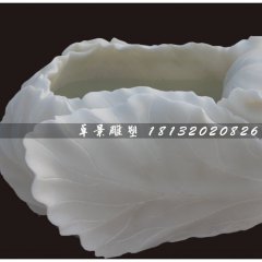 白菜水盆，漢白玉白菜水盆