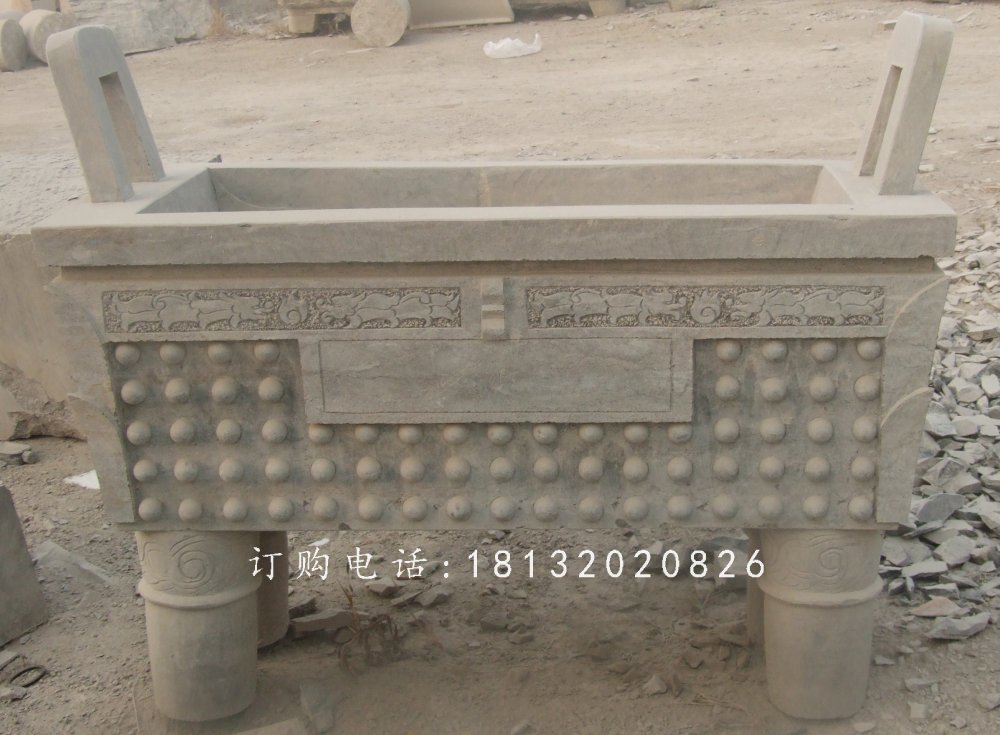 石雕鼎，四足石鼎，廣場(chǎng)鼎石雕 (2)