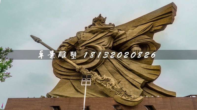 不銹鋼關公雕塑，廣場大型關公像 (2)